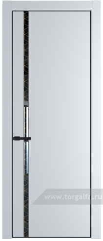 Дверь со стеклом ProfilDoors 21PA Лоран узор золото с профилем Черный матовый RAL9005 (Вайт (RAL 110 96 02))