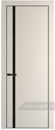 Дверь со стеклом ProfilDoors 21PA Неро мрамор с профилем Черный матовый RAL9005 (Кремовая Магнолия (RAL 120-04))