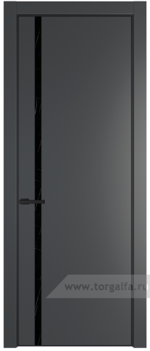 Дверь со стеклом ProfilDoors 21PA Неро мрамор с профилем Черный матовый RAL9005 (Графит (Pantone 425С))