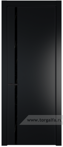 Дверь со стеклом ProfilDoors 21PA Неро мрамор с профилем Черный матовый RAL9005 (Блэк)