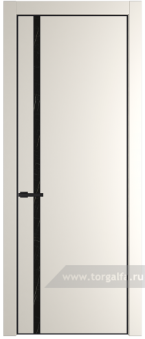 Дверь со стеклом ProfilDoors 21PA Неро мрамор с профилем Черный матовый RAL9005 (Перламутр белый)