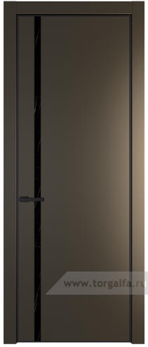Дверь со стеклом ProfilDoors 21PA Неро мрамор с профилем Черный матовый RAL9005 (Перламутр бронза)