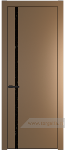 Дверь со стеклом ProfilDoors 21PA Неро мрамор с профилем Черный матовый RAL9005 (Перламутр золото)