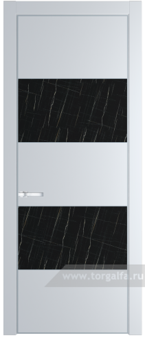 Дверь со стеклом ProfilDoors 22PA Неро мрамор с профилем Серебро (Вайт (RAL 110 96 02))