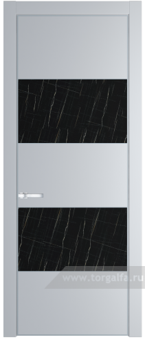 Дверь со стеклом ProfilDoors 22PA Неро мрамор с профилем Серебро (Лайт Грей (RAL 870-01))