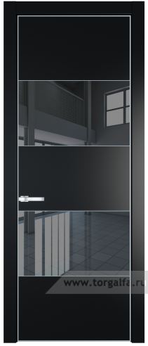 Дверь со стеклом ProfilDoors 22PA Зеркало Grey с профилем Серебро (Блэк)