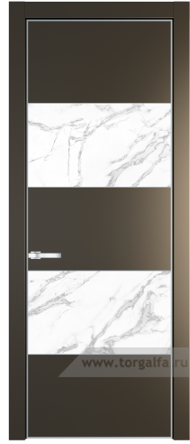 Дверь со стеклом ProfilDoors 22PA Нефи белый узор серебро с профилем Серебро (Перламутр бронза)