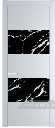 Дверь со стеклом ProfilDoors 22PA Нефи черный узор серебро с профилем Серебро (Вайт (RAL 110 96 02))
