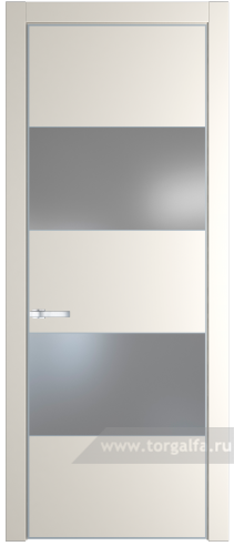 Дверь со стеклом ProfilDoors 22PA Lacobel Серебряный лак с профилем Серебро (Перламутр белый)