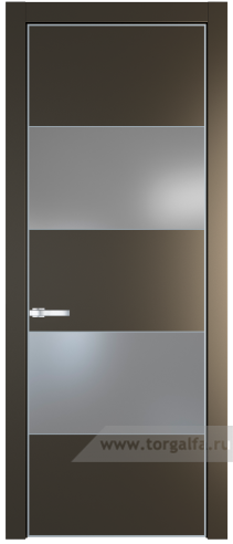 Дверь со стеклом ProfilDoors 22PA Lacobel Серебряный лак с профилем Серебро (Перламутр бронза)