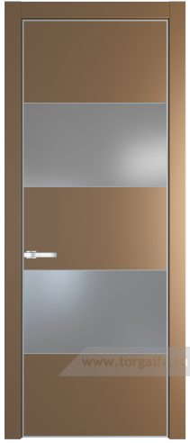 Дверь со стеклом ProfilDoors 22PA Lacobel Серебряный лак с профилем Серебро (Перламутр золото)