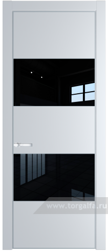 Дверь со стеклом ProfilDoors 22PA Lacobel Черный лак с профилем Серебро (Вайт (RAL 110 96 02))