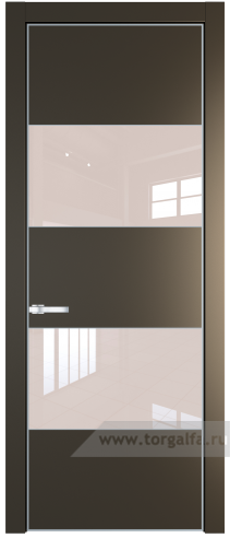 Дверь со стеклом ProfilDoors 22PA Lacobel Перламутровый лак с профилем Серебро (Перламутр бронза)