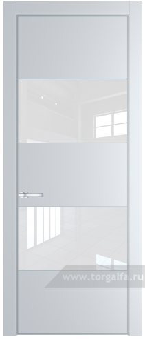 Дверь со стеклом ProfilDoors 22PA Лак классик с профилем Серебро (Вайт (RAL 110 96 02))