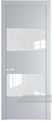 Дверь со стеклом ProfilDoors 22PA Лак классик с профилем Серебро (Лайт Грей (RAL 870-01))