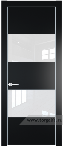 Дверь со стеклом ProfilDoors 22PA Лак классик с профилем Серебро (Блэк)