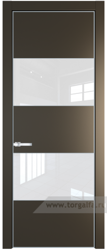 Дверь со стеклом ProfilDoors 22PA Лак классик с профилем Серебро (Перламутр бронза)
