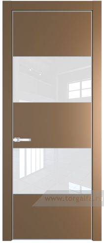 Дверь со стеклом ProfilDoors 22PA Лак классик с профилем Серебро (Перламутр золото)