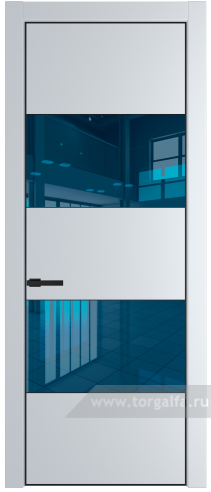 Дверь со стеклом ProfilDoors 22PA Зеркало Blue с профилем Черный матовый RAL9005 (Вайт (RAL 110 96 02))