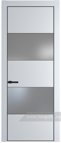 Дверь со стеклом ProfilDoors 22PA Lacobel Серебряный лак с профилем Черный матовый RAL9005 (Вайт (RAL 110 96 02))