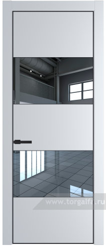 Дверь со стеклом ProfilDoors 22PA Зеркало с профилем Черный матовый RAL9005 (Вайт (RAL 110 96 02))