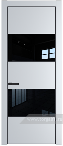 Дверь со стеклом ProfilDoors 22PA Lacobel Черный лак с профилем Черный матовый RAL9005 (Вайт (RAL 110 96 02))