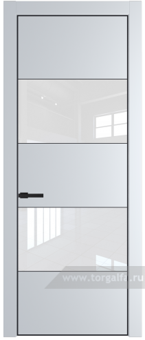 Дверь со стеклом ProfilDoors 22PA Лак классик с профилем Черный матовый RAL9005 (Вайт (RAL 110 96 02))