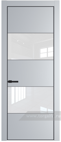 Дверь со стеклом ProfilDoors 22PA Лак классик с профилем Черный матовый RAL9005 (Лайт Грей (RAL 870-01))