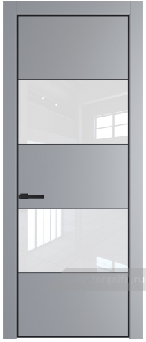 Дверь со стеклом ProfilDoors 22PA Лак классик с профилем Черный матовый RAL9005 (Смоки (RAL 870-02))
