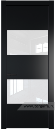 Дверь со стеклом ProfilDoors 22PA Лак классик с профилем Черный матовый RAL9005 (Блэк)