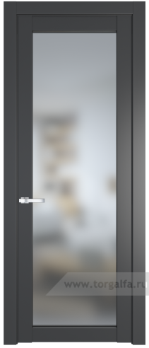 Дверь со стеклом ProfilDoors 1.1.2PD Матовое (Графит (Pantone 425С))