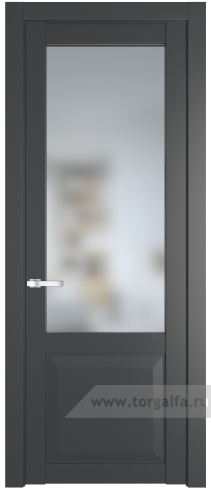 Дверь со стеклом ProfilDoors 1.2.2PD Матовое (Графит (Pantone 425С))