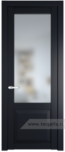 Дверь со стеклом ProfilDoors 1.2.2PD Матовое (Нэви Блу (RAL 7016))