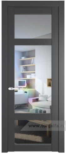 Дверь со стеклом ProfilDoors 1.3.2PD Прозрачное (Графит (Pantone 425С))