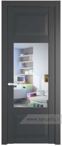 Дверь со стеклом ProfilDoors 1.3.3PD Прозрачное (Графит (Pantone 425С))