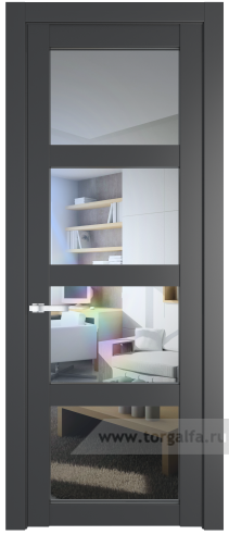 Дверь со стеклом ProfilDoors 1.4.2PD Прозрачное (Графит (Pantone 425С))