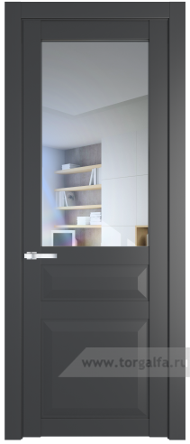 Дверь со стеклом ProfilDoors 1.5.3PD Прозрачное (Графит (Pantone 425С))