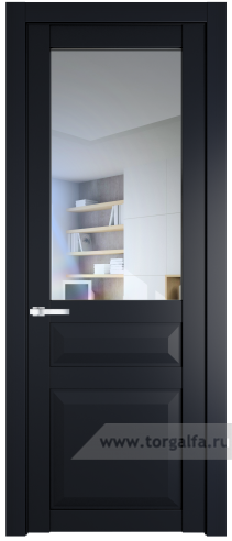 Дверь со стеклом ProfilDoors 1.5.3PD Прозрачное (Нэви Блу (RAL 7016))