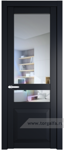 Дверь со стеклом ProfilDoors 1.5.4PD Прозрачное (Нэви Блу (RAL 7016))