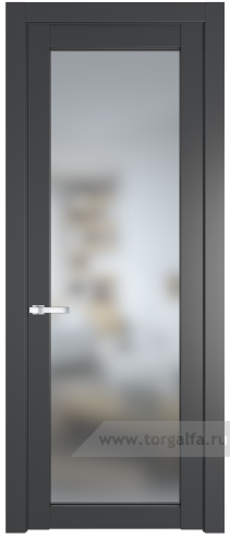 Дверь со стеклом ProfilDoors 2.1.2PD Матовое (Графит (Pantone 425С))