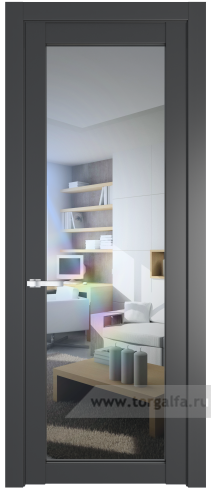 Дверь со стеклом ProfilDoors 2.1.2PD Прозрачное (Графит (Pantone 425С))