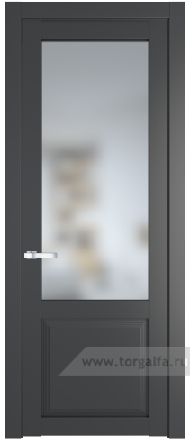 Дверь со стеклом ProfilDoors 2.2.2PD Матовое (Графит (Pantone 425С))