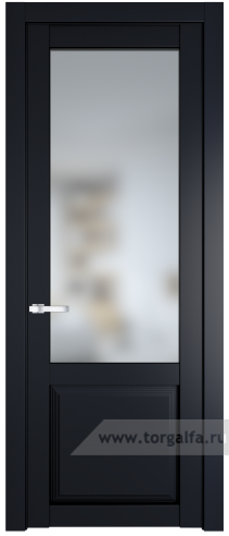 Дверь со стеклом ProfilDoors 2.2.2PD Матовое (Нэви Блу (RAL 7016))