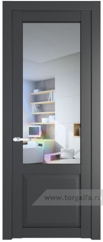 Дверь со стеклом ProfilDoors 2.2.2PD Прозрачное (Графит (Pantone 425С))