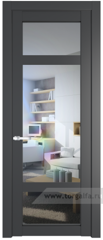 Дверь со стеклом ProfilDoors 2.3.2PD Прозрачное (Графит (Pantone 425С))