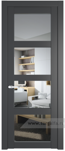 Дверь со стеклом ProfilDoors 2.4.2PD Прозрачное (Графит (Pantone 425С))