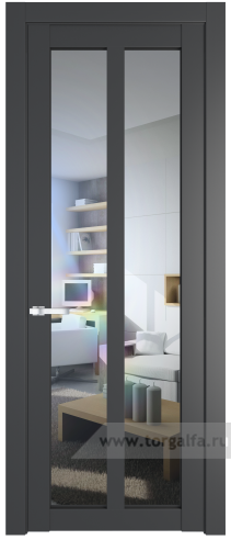Дверь со стеклом ProfilDoors 2.7.2PD Прозрачное (Графит (Pantone 425С))