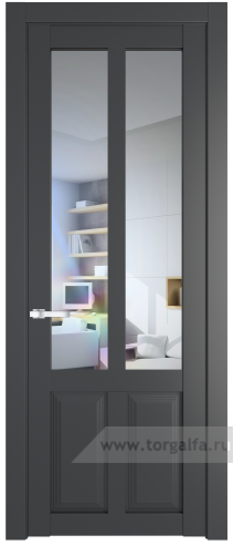 Дверь со стеклом ProfilDoors 2.8.2PD Прозрачное (Графит (Pantone 425С))