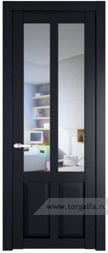 Дверь со стеклом ProfilDoors 2.8.2PD Прозрачное (Нэви Блу (RAL 7016))