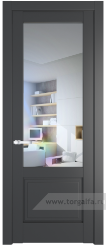 Дверь со стеклом ProfilDoors 3.2.2PD Прозрачное (Графит (Pantone 425С))